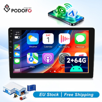 Podofo 10 Inch 2 Din Android Car Stereo 4+64GB Radio Mobil Layar Sentuh IPS Wireless CarPlay DSP GPS WiFi BT Pengiriman Gratis