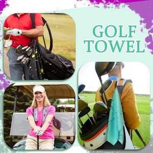 Toalla de golf personalizada Shine con clip, color verde lima, de microfibra, para bolsas de golf, regalos para hombres y mujeres, regalos de cumpleaños, regalos tipo gofre. - Product Image 6
