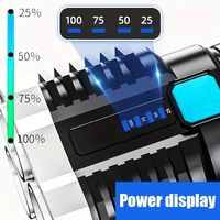 Lampes de poche LED haute puissance, lampe de poche tactique rechargeable LED 100 000 lumens, étanche, XHP90