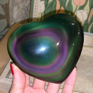 Vente en gros d'œufs/coeurs/étoiles en obsidienne arc-en-ciel polie de haute qualité, pierre énergétique en cristal, tendance de la mode, cadeau, emballage sécurisé - Product Image 5