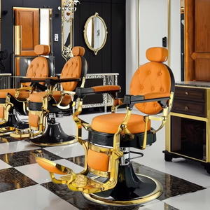 Ghế làm tóc xoay hiện đại, siêu lớn, chắc chắn, màu cam, dành cho salon tóc cao cấp. - Product Image 3