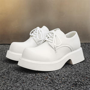 Produttore personalizzato Private Label Chunky <span class=keywords><strong>Derby</strong></span> taglie 46 in pelle sintetica con lacci spessi Sole donne uomini plateau <span class=keywords><strong>Derby</strong></span> scarpe per - Product Image 2