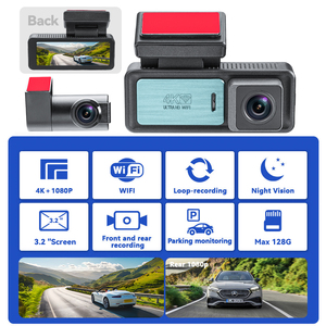 Nouvelle Arrivée Caméra de Tableau de Bord 4K Avant 1080P Arrière Enregistreur Vidéo 3.2" IPS avec Super Vision Nocturne DVR Voiture Moniteur de Stationnement - Product Image 5