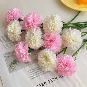 Fleur artificielle en soie rose, type œillet, Qingyu Chronicle 1500284056, durable, pour décoration intérieure et accessoire de mariage - Product Image 2