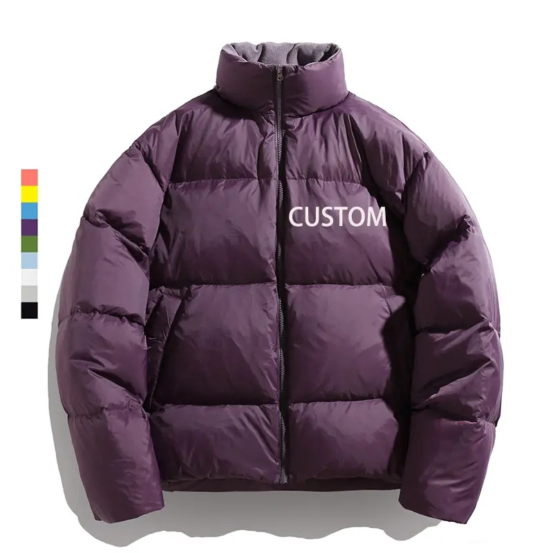 Oem Custom Design Warm Dikker Bubble Mens De Winter Donzen Jassen Hoge Kwaliteit Gewatteerde Dons Puffer Jas Voor Mannen