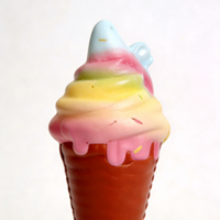Juguete de Simulación de Resina de PU Colorido, Tipo Squishy de Helado Pequeño de Rebote Lento, para Exhibición, Decoración de Fiestas
