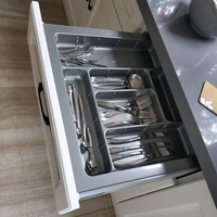 Organisateur de tiroirs de cuisine en ABS plateaux à couverts gris en plastique dans les armoires de cuisine porte-couverts plateau de rangement pour ustensiles