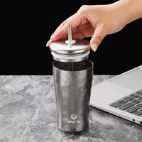 Gobelet Tritan à double paroi isolé sous vide avec couvercle et paille, anti-fuite, écologique, portable, léger, vaisselle de luxe pour la maison