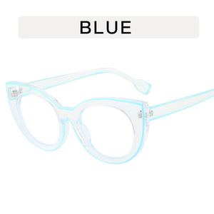Personalità occhio di gatto trasparente linea di <span class=keywords><strong>disegno</strong></span> anti-blu luce occhiali da vista di grandi dimensioni montature ottiche stile Super moda donna - Product Image 5