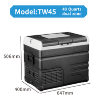 Réfrigérateur-congélateur portable pour voiture 35L 50L 12V 24V, mini réfrigérateur électrique à compresseur pour camping-car, camping, voyages en plein air