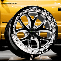 Jantes de course multi-rayons en aluminium forgé noir GL 15x9J 17x4 18x10J Beadlock Drag Rims compatibles avec Mustang GT Supra GTR