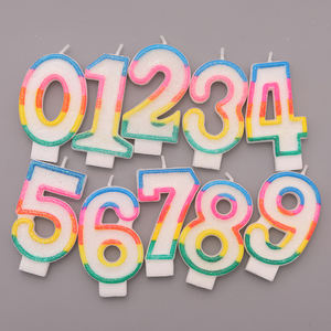 <span class=keywords><strong>Candele</strong></span> Numeriche Stampate per Compleanno, Decorazioni per Feste, <span class=keywords><strong>Candele</strong></span> Digitali 0-9 - Product Image 1