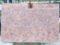 Grande dalle de quartz rose poli pour mur d'accentuation de luxe et plan de travail de cuisine