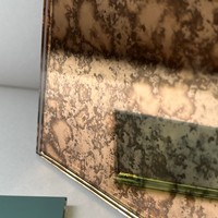 Miroir mural vintage, miroir antique, miroir décoratif mural pour hôtel, décoration intérieure, feuilles de verre à motif de graines pour armoire à vin