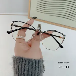 Occhiali fotocromatici Anti-luce blu, struttura in metallo a forma di <span class=keywords><strong>occhio</strong></span> di <span class=keywords><strong>gatto</strong></span>, fornitore di occhiali all'ingrosso, adatto a tutte le forme <span class=keywords><strong>del</strong></span> viso - Product Image 2