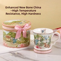Service à thé en céramique « Carrosse de Mariage », en porcelaine fine renforcée avec motif vintage, emballé en coffret cadeau, vaisselle pour mariage, maison, hôtel