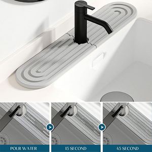2026 Version Améliorée, Tapis de Drainage en Pierre de Diatomite Ultra-Absorbante et Sûre pour Évier de Cuisine, Protection Anti-éclaboussures et Support pour Bouteilles - Product Image 4
