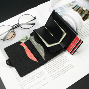 Slim <b>Wallet</b> Metal Card Case <b>Men</b> PU Jean Leather Card Holder <b>Wallets</b> <b>Rfid</b> Blocking Credit Card Holder Aluminum <b>Wallet</b> - Product Image 5