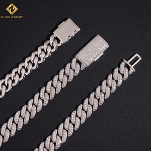 Collar Cubano de Moissanita ZUANFA, Plata 925 con Baño de Rodio, Cadena Hiphop para Hombre, Joyería de Uso Diario, Precio de Fábrica - Product Image 4