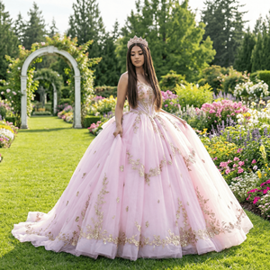 Rsm261017 Vestidos <span class=keywords><strong>de</strong></span> 15 Años Color Rosa, Mangas Desmontables, Vestido <span class=keywords><strong>de</strong></span> Gala Transparente, Vestido <span class=keywords><strong>de</strong></span> Quinceañera Jancember - Product Image 1