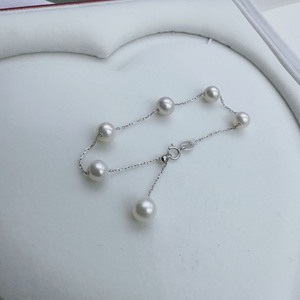 S925 Sterling Silver 6.5-7MM Round Aurora Flawless Starry Sky <b>Bracelet</b> with Exquisite Natural <b>Freshwater</b> <b>Pearl</b> Jewelry - Product Image 1