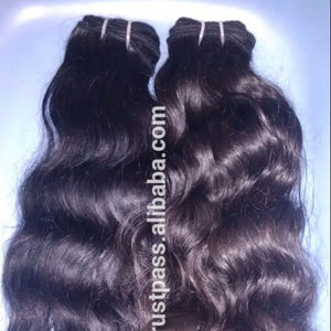 Cheveux bruts Remy vierges naturels non transformés d'Inde tissage indien du sud 100% cuticule alignée Machine Double trame - Product Image 1