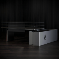 Bureau de direction électrique moderne de luxe à hauteur réglable avec armoire latérale, table de direction intelligente en L pour PDG, assis-debout