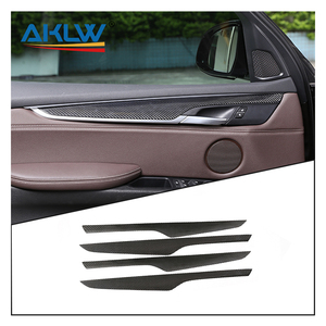 Para <span class=keywords><strong>BMW</strong></span> <span class=keywords><strong>X5</strong></span> F15 2014-2018, Panel de manija de puerta interior de fibra de carbono Real, cubierta protectora decorativa trasera para accesorios de Interior de coche - Product Image 1