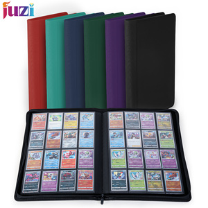 JUZI Classeur de cartes à collectionner de luxe personnalisé à 16 pochettes, portable, étanche, en cuir PU de haute qualité pour TCG Yu-Gi-Oh! <span class=keywords><strong>Pokémon</strong></span> - Product Image 6