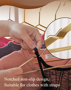 Porte-vêtements et crochets de nettoyage à sec en fil d'acier inoxydable couleur or rose à prix abordable - Product Image 6