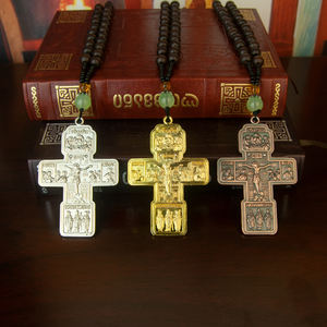 HT Iglesia Proveedor Jesucristo Crucifijo Hombres Collar Antiguo Cruz Religiosa Colgante Collar Ortodoxo Regalo - Product Image 1