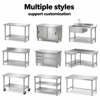 Table de travail pliante en acier inoxydable de qualité commerciale avec pieds tubulaires courbés et charnière sous la table pour la restauration