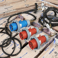 Vente flash - Prise mâle/femelle à trois connecteurs CEE/IEC pour extérieur, étanche IP67, 4 broches, 63 A/125 A