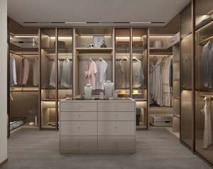 Aluminum Frame Glass Door Walk in Closet <b>Wardrobe</b> Bedroom Set Furniture Home Furniture Bedroom - Product Image 1