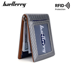 Baellerry Men's Card Holder <b>RFID</b> Protection Credit Card <b>Wallet</b> With Cash Slot Gray - Product Image 1