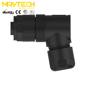 Conector Óptico Mini Change Hembra de 7/8, 5 Pines, Ángulo Recto, Impermeable, para Montaje en Campo, con Tuerca de Aluminio Fundido - Product Image 3