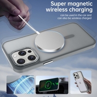 Coques de Téléphone Portables Leyi Transparentes Mates pour iPhone 16 avec Chargement Magnétique Sans Fil, Coque Anti-Choc pour iPhone 16 15 Pro Max