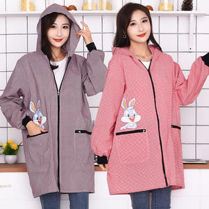 2023 Damen neuer Stil 100 % Baumwolle Bib-Schürze ölfest Küche Smock mit modischen Ärmeln für Arbeit Kleidung für Herbst Winter - Product Image 1