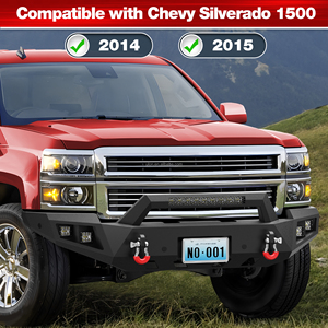Parachoques Delantero con Cabrestante de Ancho Completo ULON, <span class=keywords><strong>Precio</strong></span> de Fábrica, para Camioneta Chevy Silverado 1500 2014 2015, Negro - Product Image 4