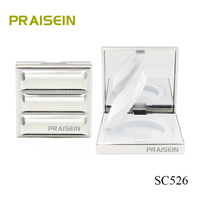 Nouveau produit en gros argent coussin d'air cas carré en plastique fond de teint cosmétique bb crème coussin d'air cas emballage