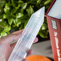 Ornement en sélénite transparente, plaque de gypse pointue faite à la main, plaque de gypse naturelle, forme de cœur blanche, personnalisable, véritable