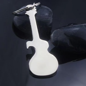 Llavero Abridor de Botellas de Metal con Logotipo Personalizado, Llavero con Forma de Guitarra de Aleación de Zinc para Regalo Promocional - Product Image 3