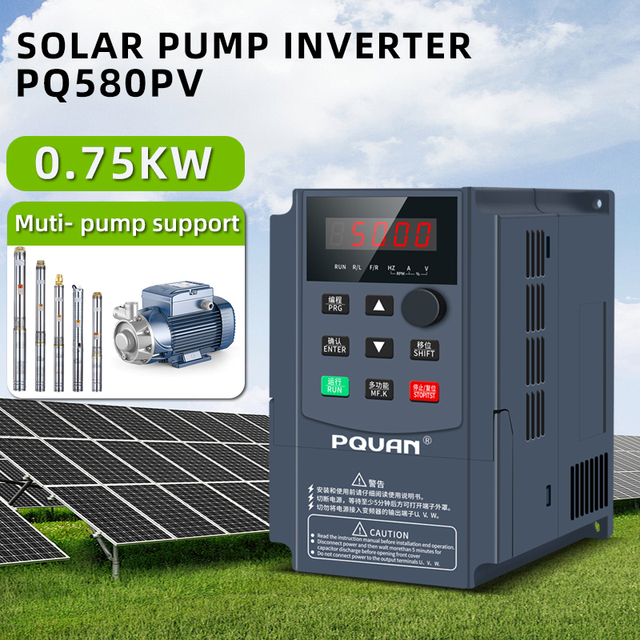3-Phase Single Phase AC Solar Pump VFD 380V 0.75-4kW Vector Control for Submersible Pump