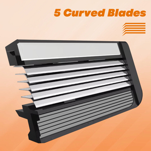 MaxFresh Rasoir à 5 lames Tête pivotante en acier inoxydable à dos ouvert avec bande lubrifiante Facile à rincer Lot de 2 pièces - Product Image 3