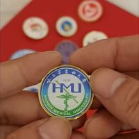 Badge personnalisé sur mesure, rond, plaqué or, en métal, 30 mm, 40 mm, 50 mm de diamètre, avec logo imprimé et revêtement époxy en relief sur le dessus