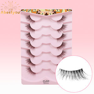बीस्ट निजी लेबल 7 जोड़े स्पष्ट स्ट्रिप्स 1/2 आधा गांठ पैक 3 डी प्राकृतिक लंबी 10-15 मिमी व्यक्तिगत छोटी पलक - Product Image 5