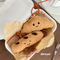 Gantungan Kunci Boneka 3D Croissant Kreatif, Aksesoris Baguette Lucu, Mainan Lembut Ramah Lingkungan, Hadiah untuk Wanita dan Anak Perempuan, Tas dan Dompet