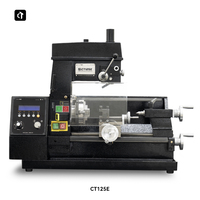 Mini tour-fraiseuse multifonction CT125E, machine combinée tour-fraiseuse-perceuse pour le travail des métaux, l'enseignement et le bricolage