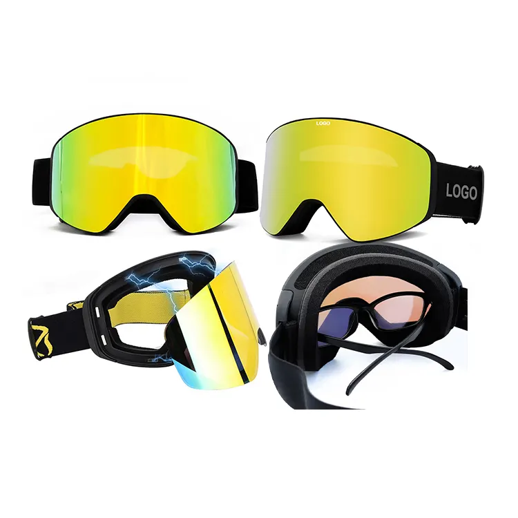 Protezione per gli occhi da sci della migliore qualità Googles lenti a specchio antiappannamento occhiali da neve magnetici da Snowboard occhiali da sci da donna