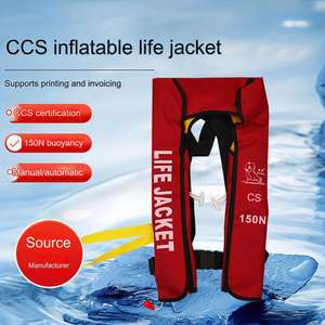 سترة حياة بحرية من نسيج أكسفورد + نايلون + من البولي يورثين الحراري حاصلة على شهادة CE معتمدة من سولاس للبالغين قابلة للنفخ التلقائي السريع 150N - Product Image 2